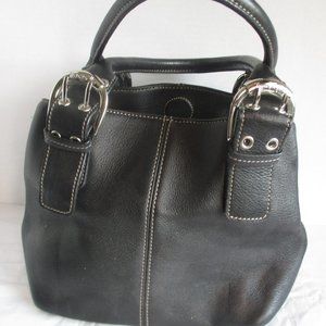 Tignanello Women's Black Leather Satchel Bag